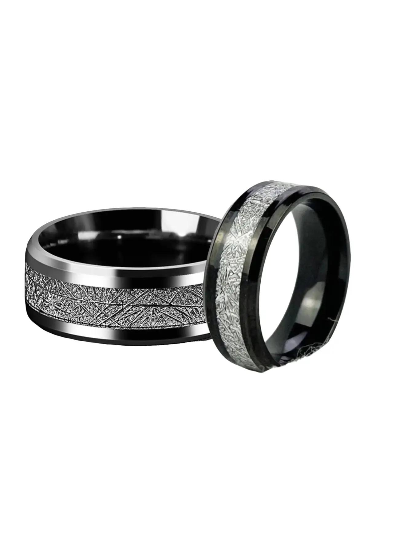 Men's Rime Pattern Simple Plain Alloy Ring, Fashion Punk Streetwear Goth Accessories for Party, Daily Clothing Decor for Men