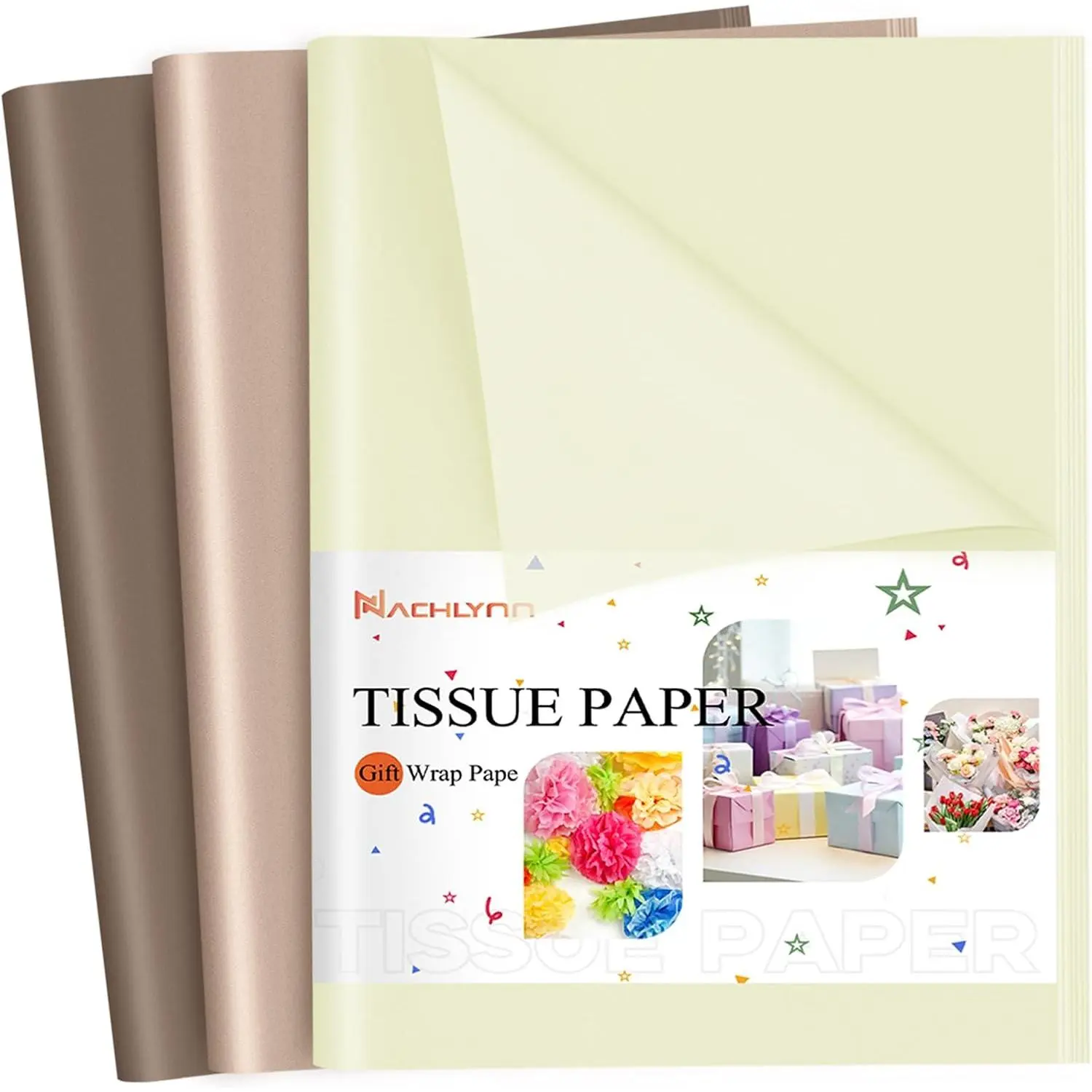 60 Sheets Brown Tissue Paper Bulks 14 x 20 inch Art Paper Crafts  Wrapping Paper for Crafts  Wedding Holiday Party  Shower Decorations