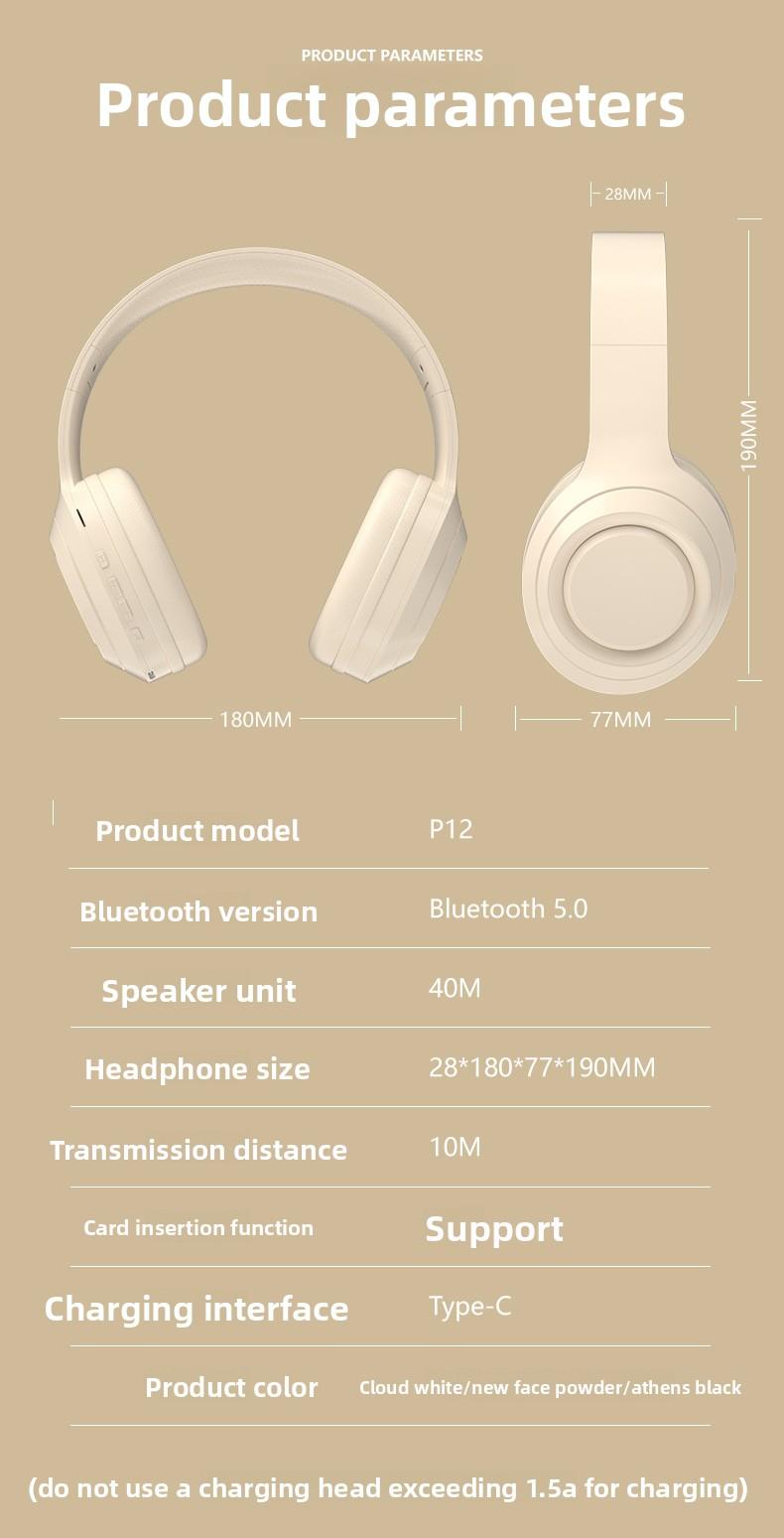 DR58 Wireless Headphones Noise Cancelling Over Ear Bluetooth Headset Long Battery Life for Travel Sports High Bass Hifi Sound Headphones