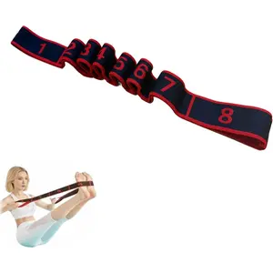 Fitness Resistance Band for Stretching and Yoga, Number Stretch Resistance Band with Clear Markings, 8-Section Elastic  Bands