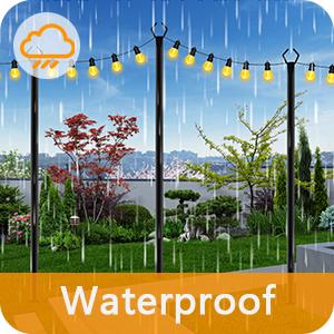 4-8 Pack String Light Poles, Outdoor String Light Pole 10ft Forked Metal Light Pole with Adjustable Outdoor Light Stand, Deck, Backyard, Garden, Wedding, Rustproof and Sturdy with Hooks