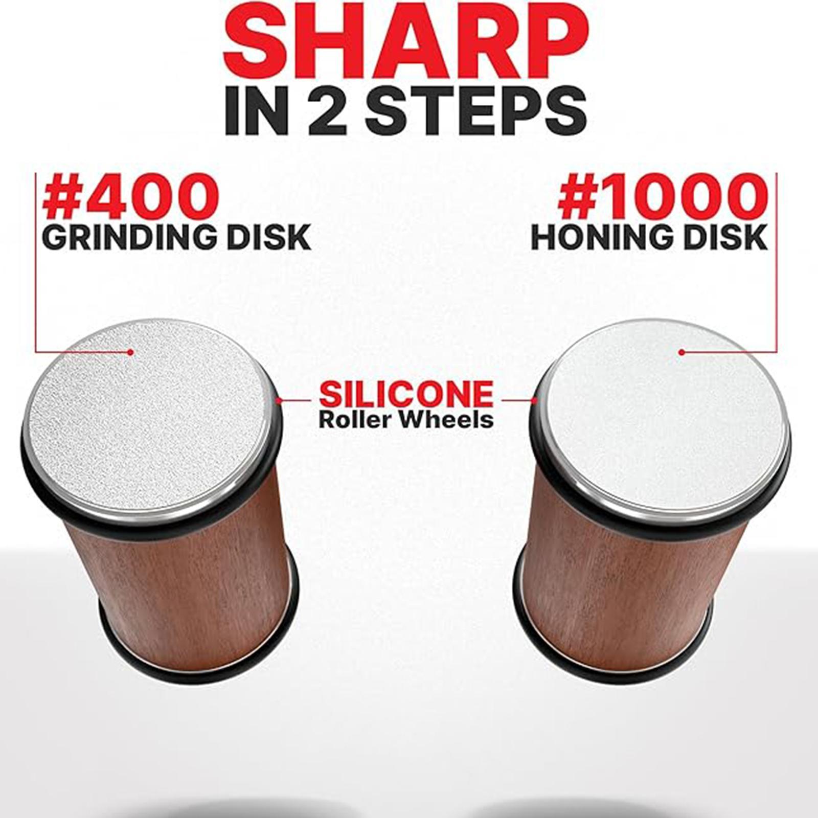 5-sided Rolling Wheel Knife Sharpener, 1 Set 4-angle Sharpening Knife Sharpener with Fixing Disc & Roller, Easy To Use Knife Sharpening Tool for Kitchen