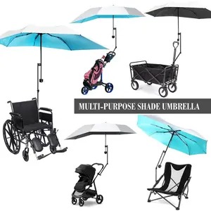 Upf 50+ Chair Umbrella, 360° Rotatable Adjustable Sunshade, Portable for Outdoor Sports, Beach, and Patio Use