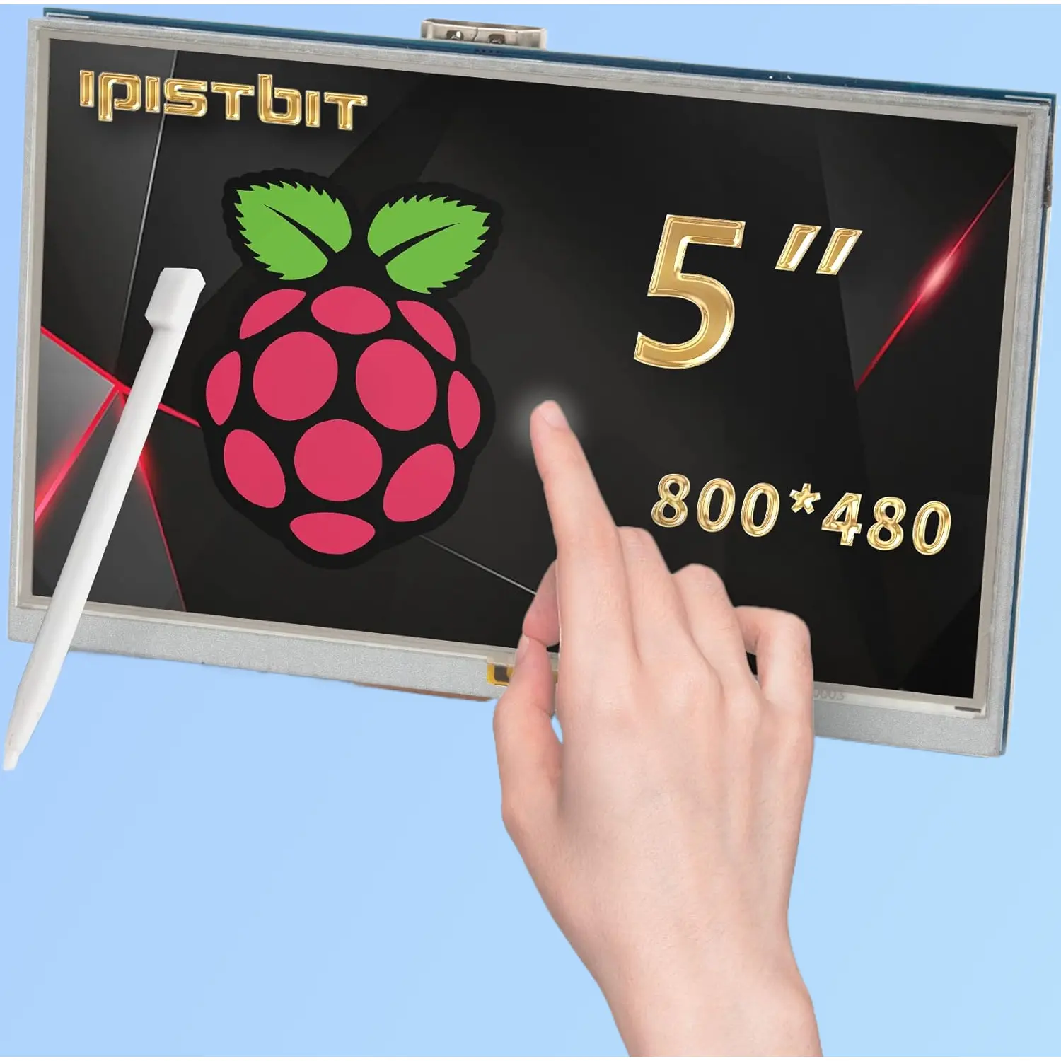 5-Inch IPS Panel HDMI LCD Touch Screen Monitor, 1024x600 Resolution, Separate Backlight Control, Mini Portable Display for Raspberry Pi 5/4/3/2 B/0 W, BB Black, Banana Pi, PC, TV Box, Jetson Nano, Windows 11/10/8/7/10 IoT