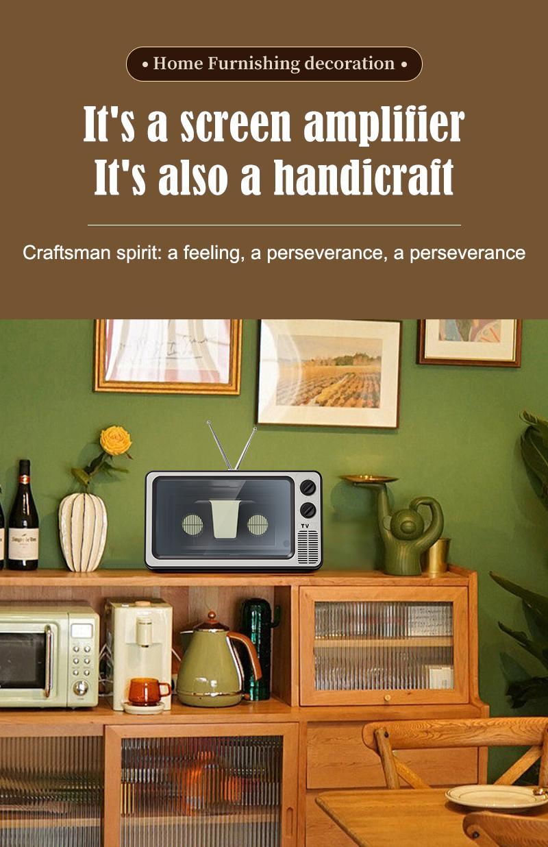 Phone Screen Magnifier Enlarged Expand Stand Phone Holder HD Video Amplifier Eyes Protection Retro TV Box