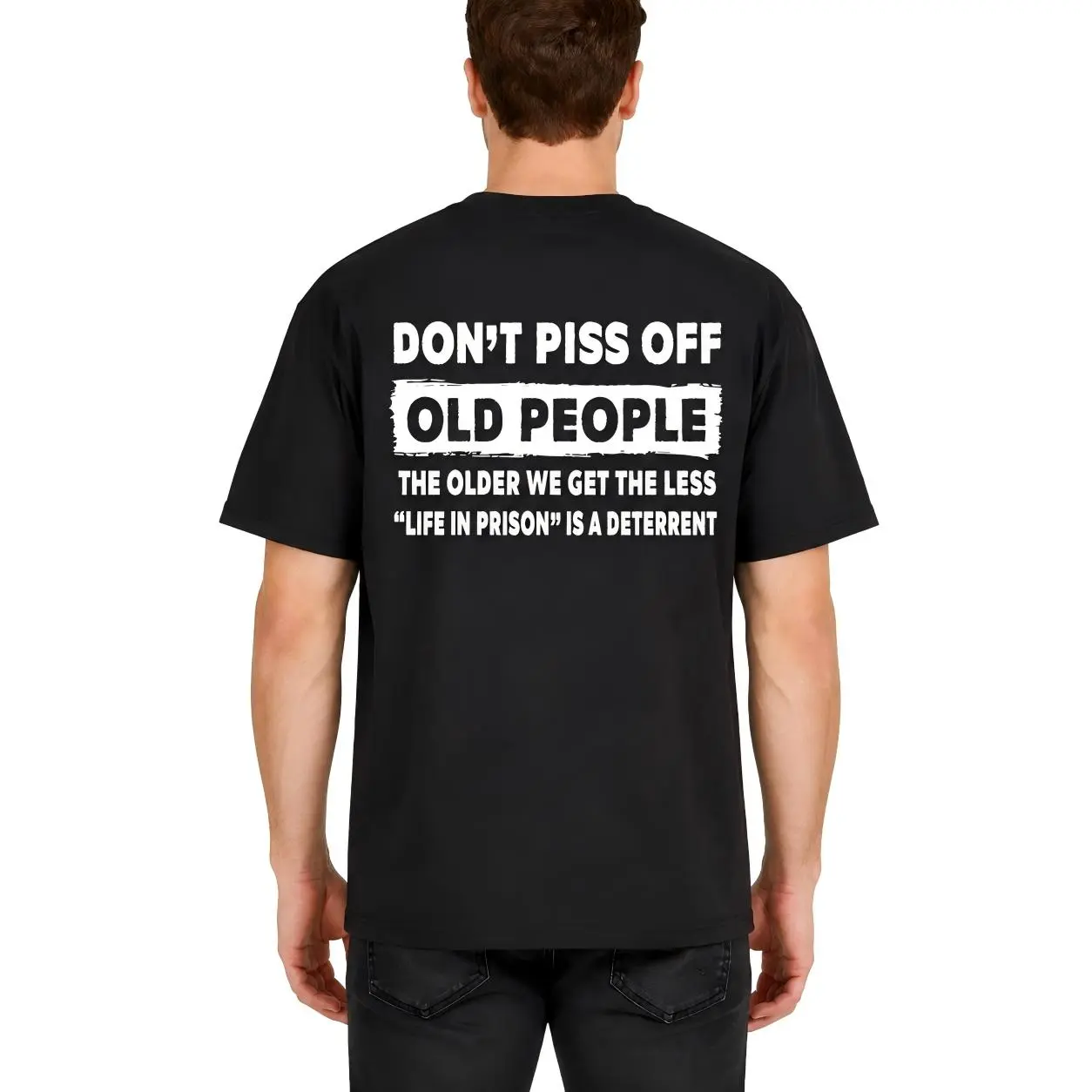 Old People Humor Graphic Tee – Funny Retirement Gift T-Shirt, Short Sleeve Printed Graphic Shirt, Daily Casual Menswear