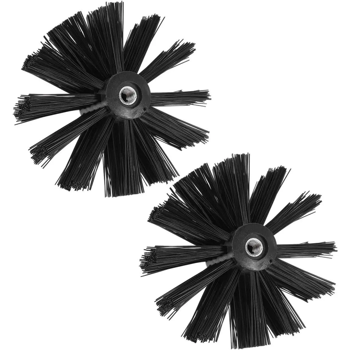 2-Pack 4-Inch Flexible Head Nylon Bristles Chimney Brush Head, Fireplace Cleaner, Dryer Vent Cleaner, Chimney Sweep Tool for Vent Pipes, Stove Pipes, Compatible with Most Rod Sets