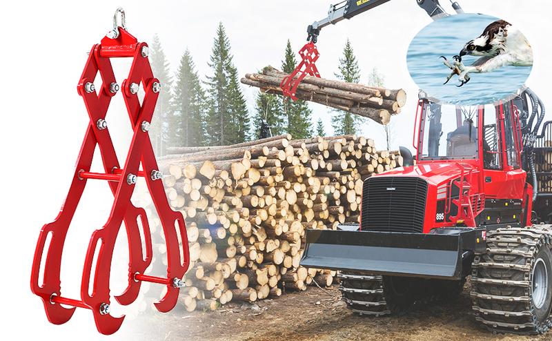 【GARVEE】Heavy Duty Log Lifting Tongs with 2 or 4 Claw Design: Versatile 18 to 36 Inch Options, Superior Grip, Powder-Coated Steel, and 360-Degree Rotation for Efficient Lumber Skidding and Logging.