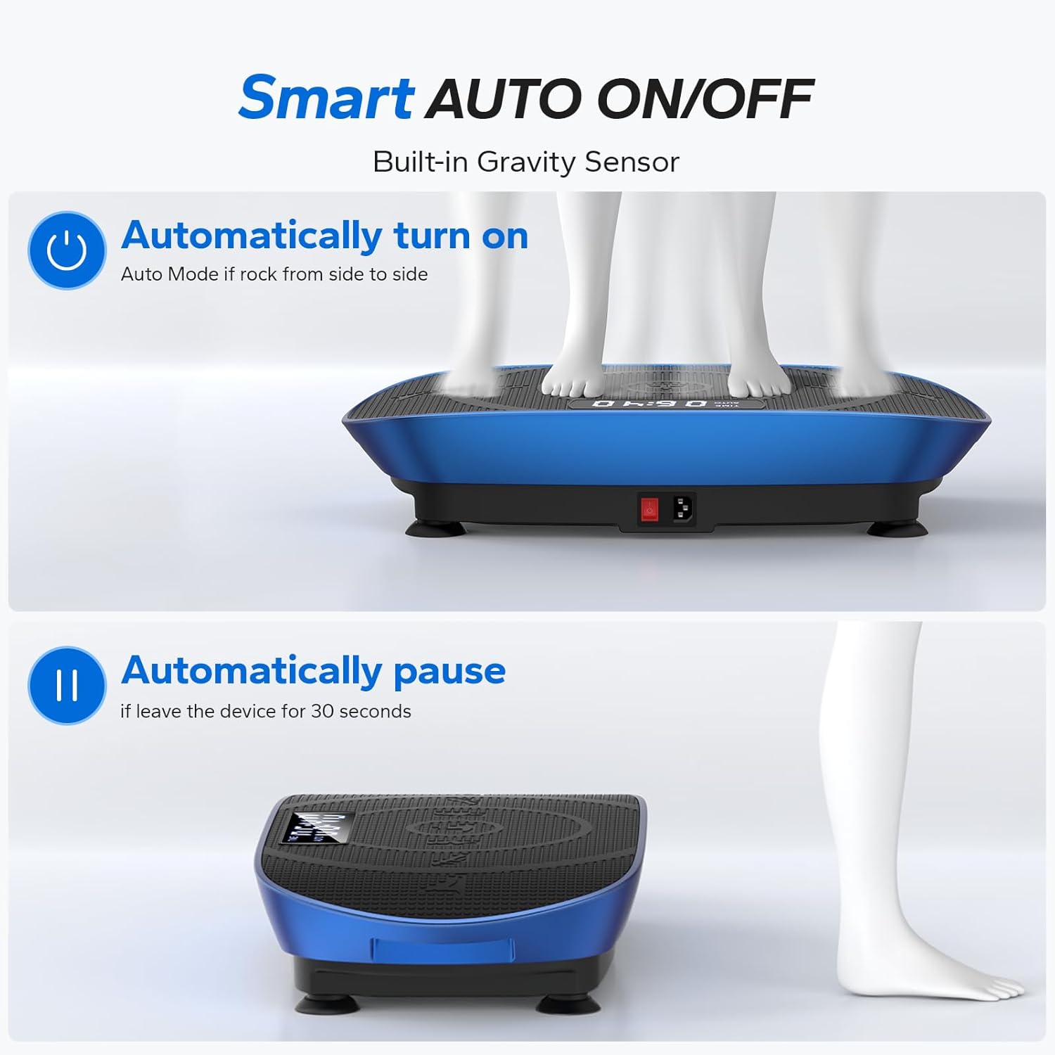 Vibration Plate Exercise Machine, Whole Body Workout Equipment for Women, Bluetooth and Silicone Pedal, Vibration Plate with Auto Mode, Vibrate Fitness Platform for Home