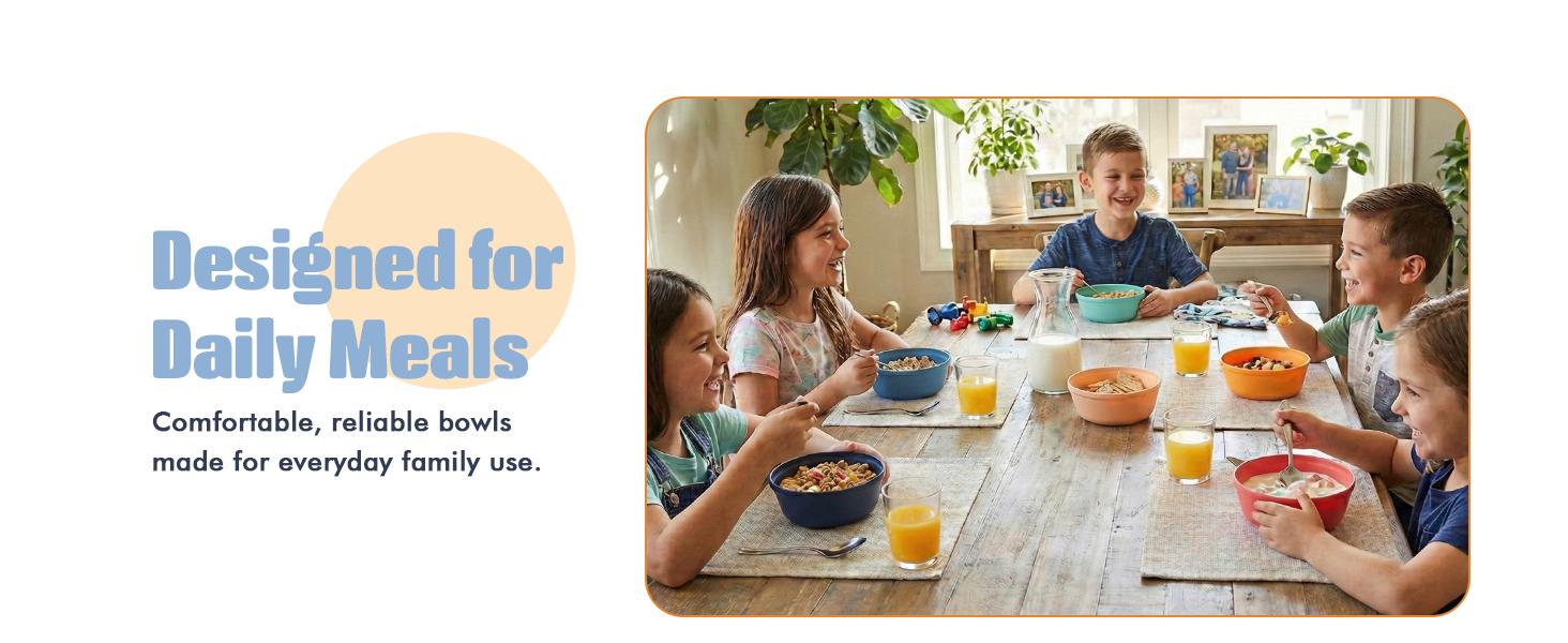 Plastic Bowls Set of 6 – 15oz Multipurpose Deep Salad & Pasta Bowls, Stackable Kitchen Bowls for Home, Kids & Parties, BPA-Free Food Grade, Assorted Cute Colors