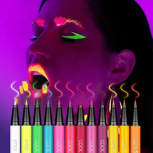 Multi-color neon matte eyeliner pen with smooth application, quick-dry waterproof long-lasting formula, ideal for daily, cosplay and stage creative eye makeup.