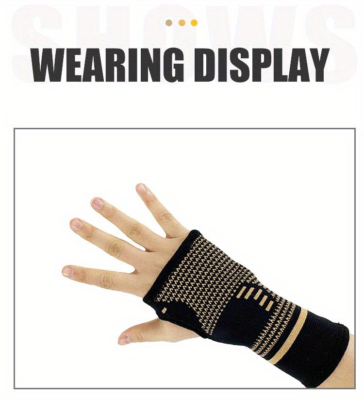 Copper-colored wrist compression sleeve (1 piece), elastic wrist support sleeve, wrist and hand compression sleeve, suitable for sports, gym workouts, typing, and daily activities