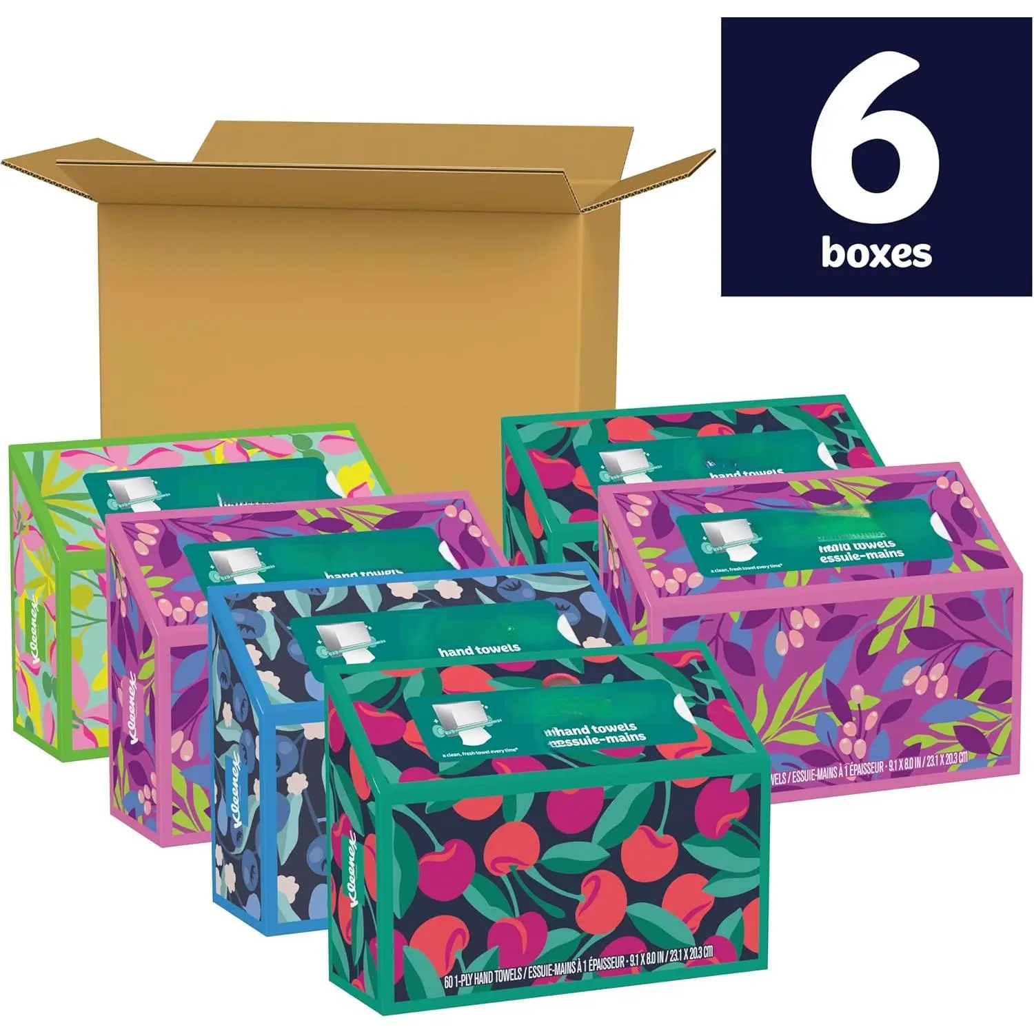 Cloth-Feel Soft Disposable Single Use Paper Hand Towels - Unscented, Chemical Free Single Use Tissues Multipack for Bathroom, 6 Boxes (60 per Box, 360 Total) Home Care Sanitary Products (Packaging May Vary)