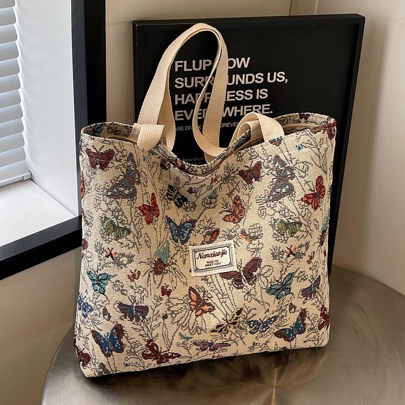New canvas bag for high school students, commuter tote bag for women, trendy ins-style shoulder bag for going out, mommy bag