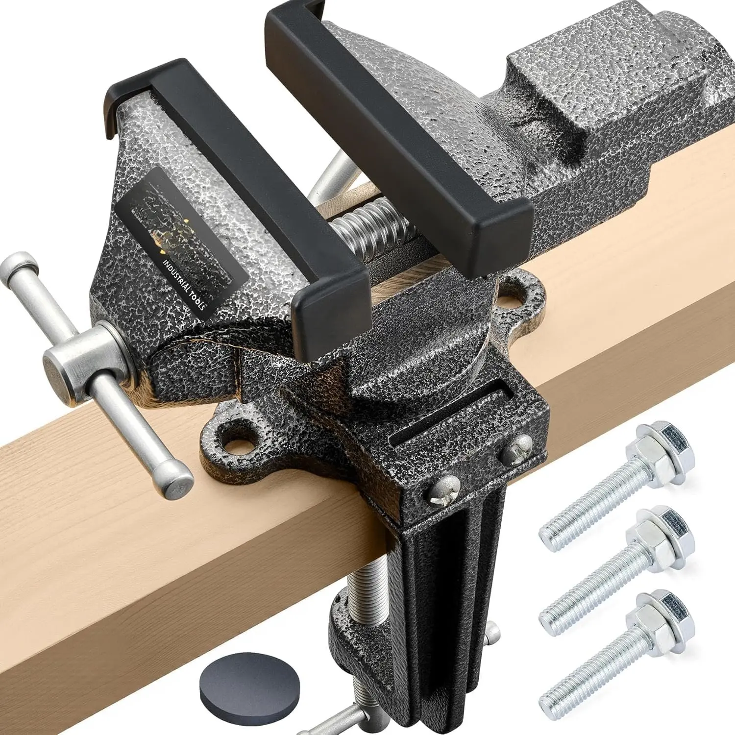 [Upgraded Version] Multi-Purpose Bench Vise 3.3", Table Vice For Workbench,  Clamping Vise With Heavy Duty Cast Iron, Multi-Jaw, Swivel Base, Easy Adjustment for Woodworking (3.3 Inch)