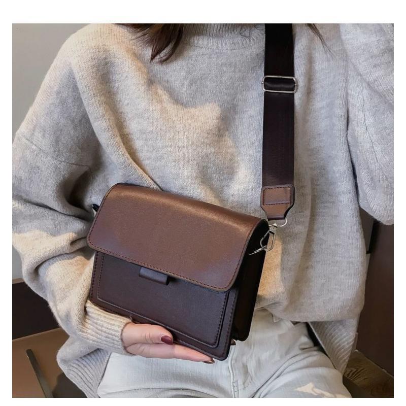 Small Bag For Women Ins Versatile Wide Shoulder Strap Square Retro One Crossbody