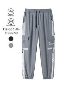 Men's Durable Anti-Wrinkle Work Pants, Large Pockets Design, Vintage Functional Light Quick-Dry Pants, Casual Outdoor Hiking Joggers