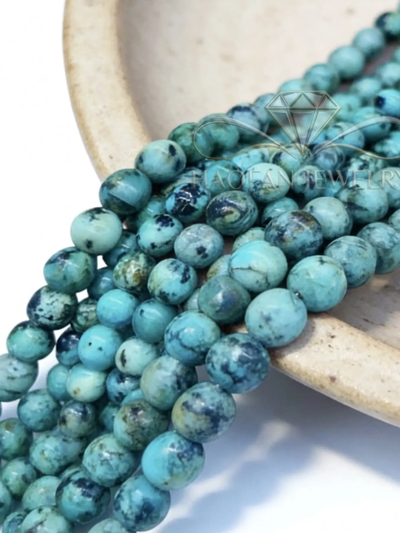 4 6 8 10mm Natural Aaaaaa African Turquoise Beads, Smooth Round Loose Gemstone Beads, DIY Bracelet Making, All Seasons Jewelry Supplies, Beaded Bracelet