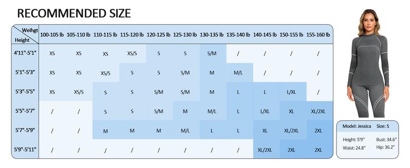 Yousify Womens Thermal Underwear Ski Breathable Warm Base Layer Winter Long Johns Top Bottom Sets for Cold Weather