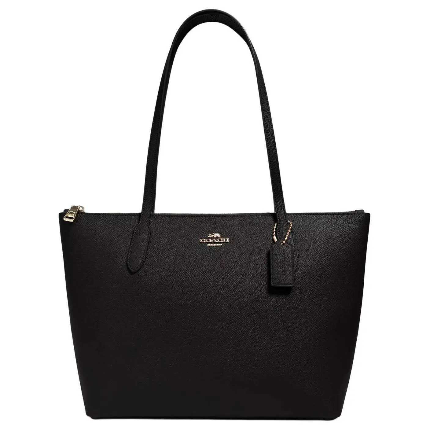 COACH Zip Top Tote 30 – Women’s Minimalist Leather Tote Bag in Black