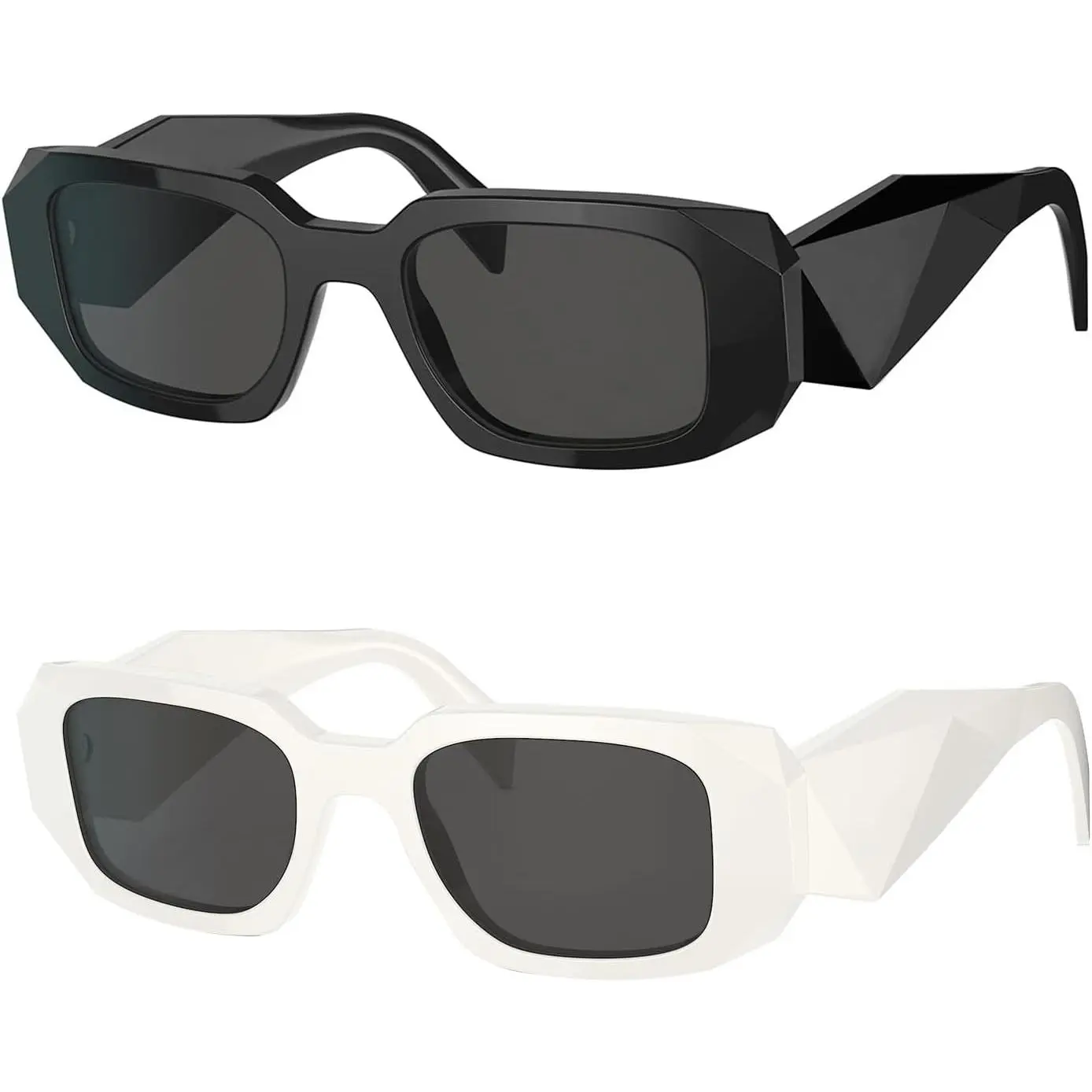 Rectangle Sunglasses for Women and Men, Retro 90s Eyewear Fashion, Vintage Style with Colored Lenses and Women's Frames, Colored Lenses Women's Frames