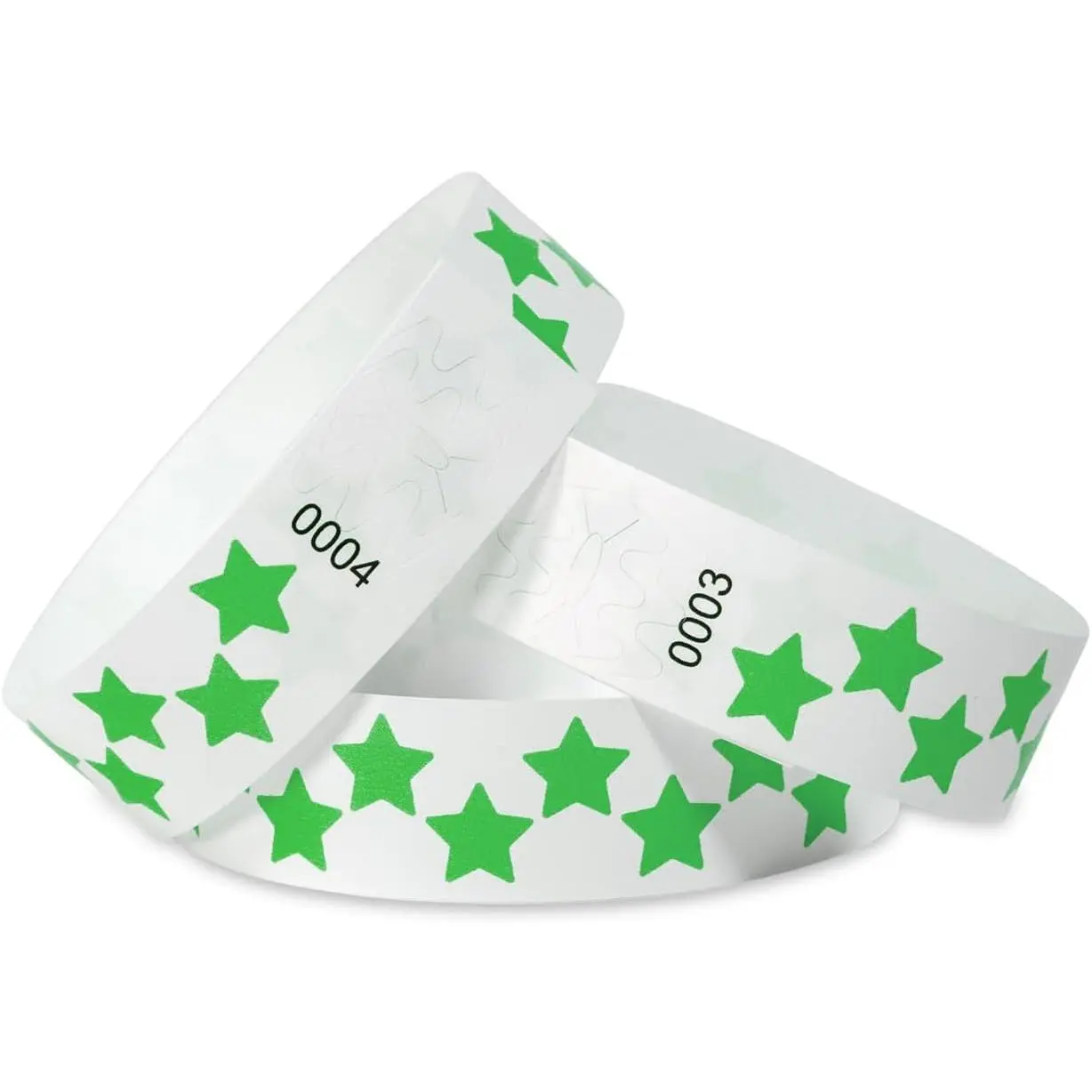 500 count Stars Paper Wrist bands for Events  Wristbands Lightweight Festival  Bracelets Neon Adhesive Event Arm bands for Party(Green)