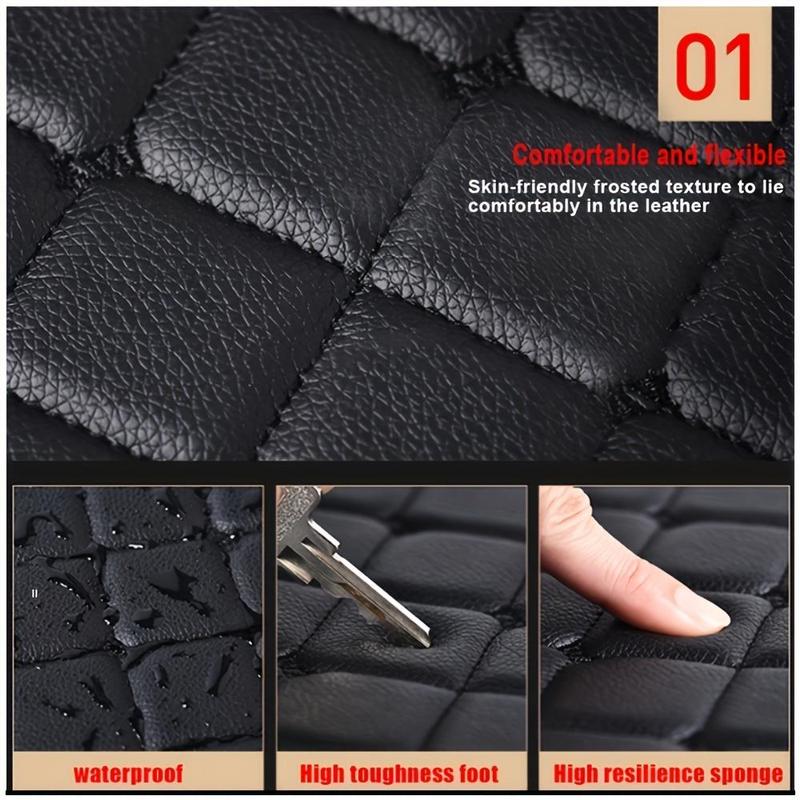 Universal Car Front & Rear Floor Mat for Summer Gift, Rhombus Pattern Design Waterproof & Dust-proof Car Floor Mat, Anti-slip Car Carpet, Car Accessories For Car Interior Decor, Floor Mats For Car