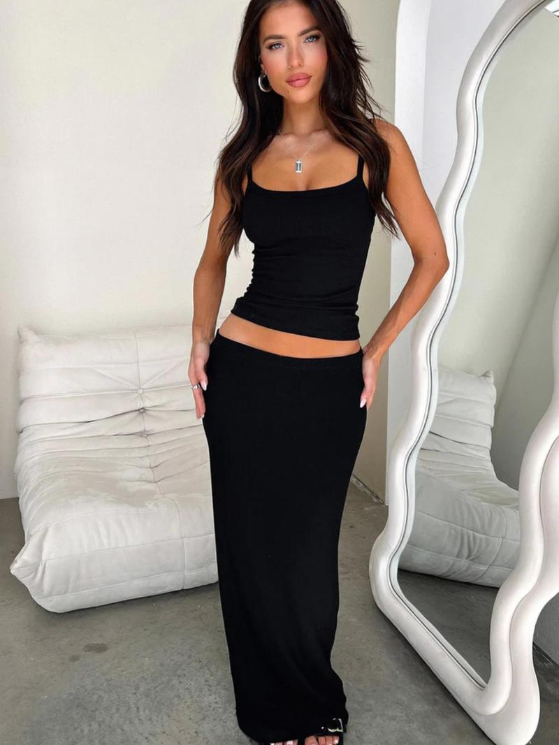 Women's Solid Color Skirt, Elegant Fashion Long Skirt for Daily Outdoor Wear, Women Bottoms for Summer