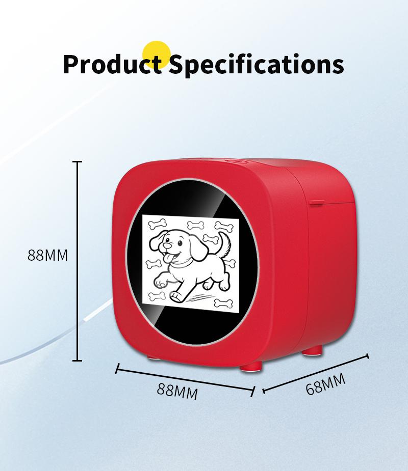 AI Voice Mini Sticker Printer box Photo Drawing robot  Wireless Portable Smart  Kids Imagination Learning Toy DIY Craft Home Office Essential-YY Switch Role Alarm Clock Perpetual Calendar  Electronic ideal birthday gift educational learning toytablet