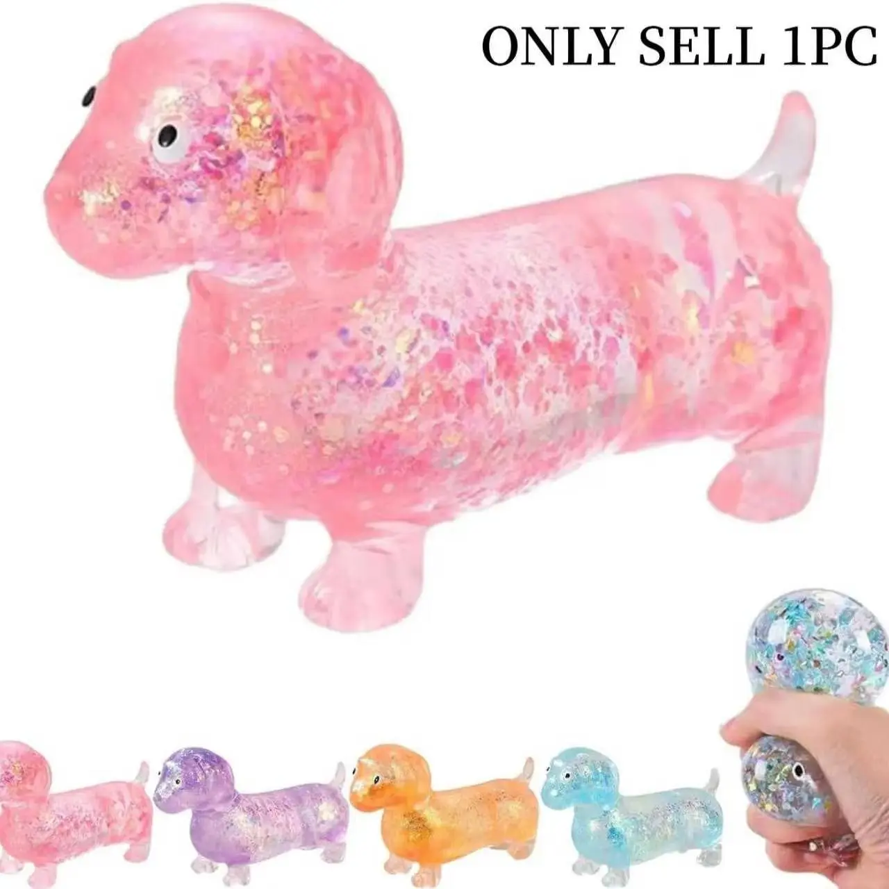 Shiny Soft Sausage Dog Toy, Bubble Gum Stress Ball, Pressure Relief Ornament, Ventilation Device, Soft Relaxation Item, Stress Reliever, Perfect for Leisure and Fun