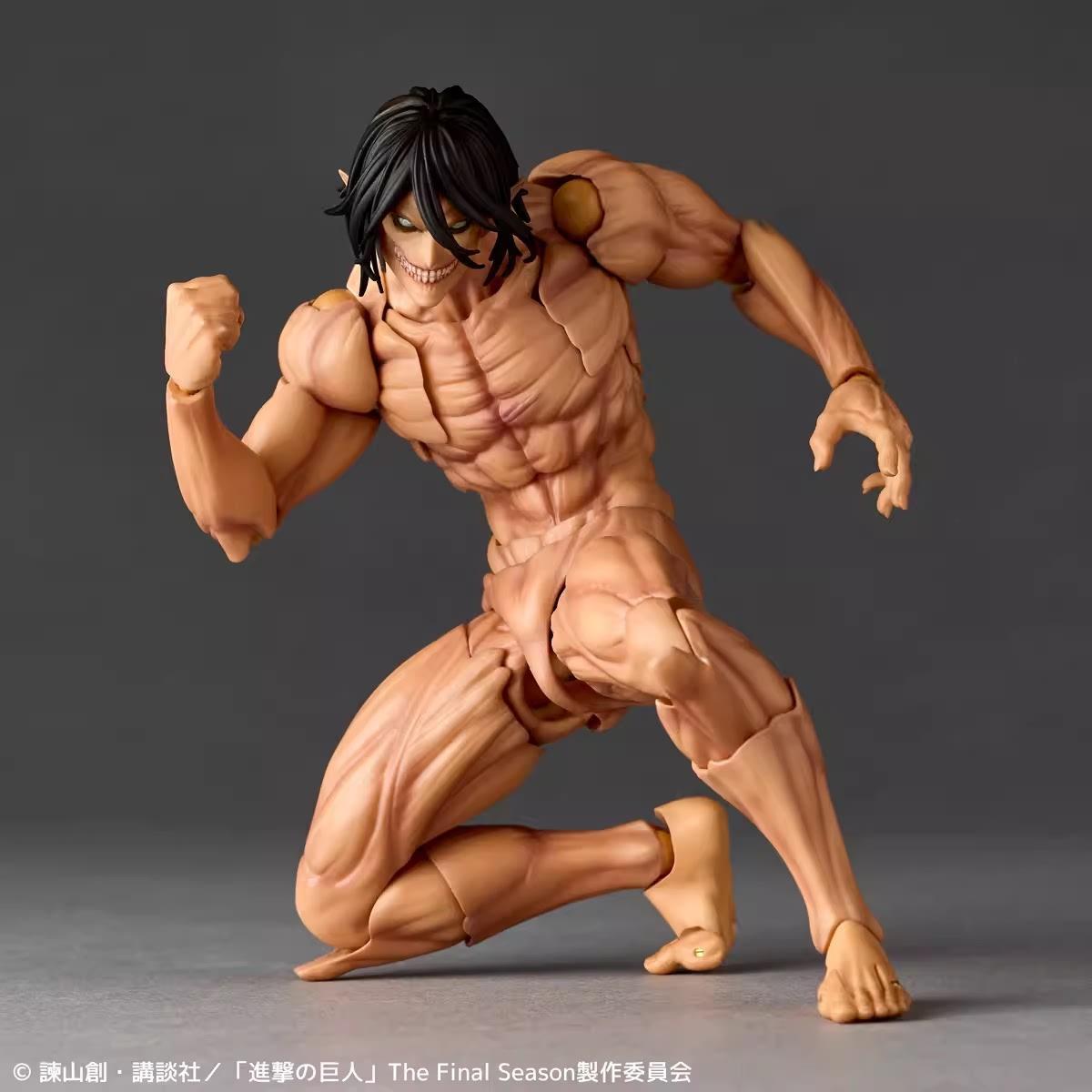 IN Stock NEW KAIYODO Revoltech AMAZING YAMAGUCHI Attack on Titan Eren Jaeger Anime Action Figures Model Collection Toy KO Toy popular