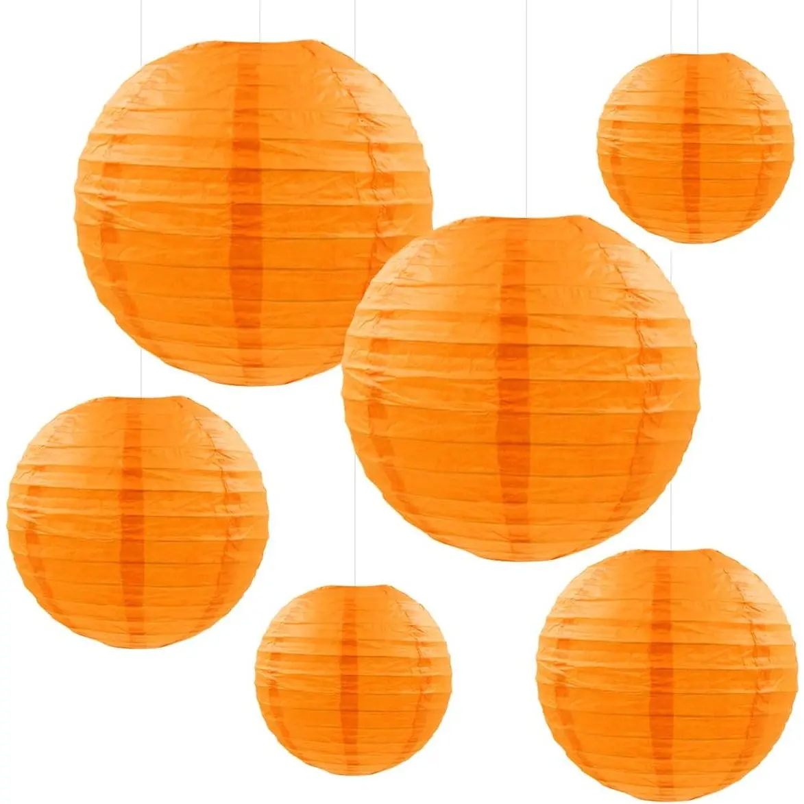 Round Paper Lanterns Decorative  Paper Lanterns Chinese Lanterns  Lanterns  for Birthday Wedding Halloween  Bridal Shower Fall  Decor(Orange)