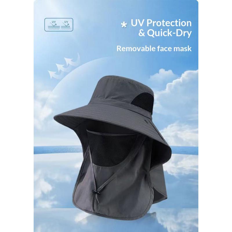 Unisex Outdoor Fisherman Hat for Summer, UV Protection Sun Hat with Wide Brim for Hiking and Fishing