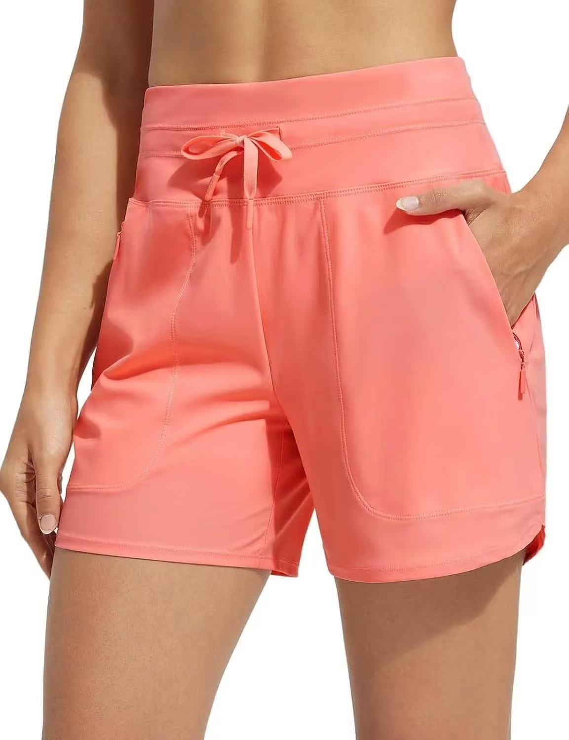 Women's High Waisted 5" Swim Board Shorts - Quick Dry UPF 50+ Bathing Suit Bottoms with Pockets & Liner for Beach & Water Sports