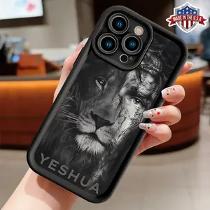Christian Yeshua Jesus Lion Portrait Smartphone Case, Slim Shockproof Anti-Drop TPU Silicone Cover for iPhone 17,16,15,14 Pro Max,13,12,11,XR,XS Plus,Air - Cellphone Handheld Accessories