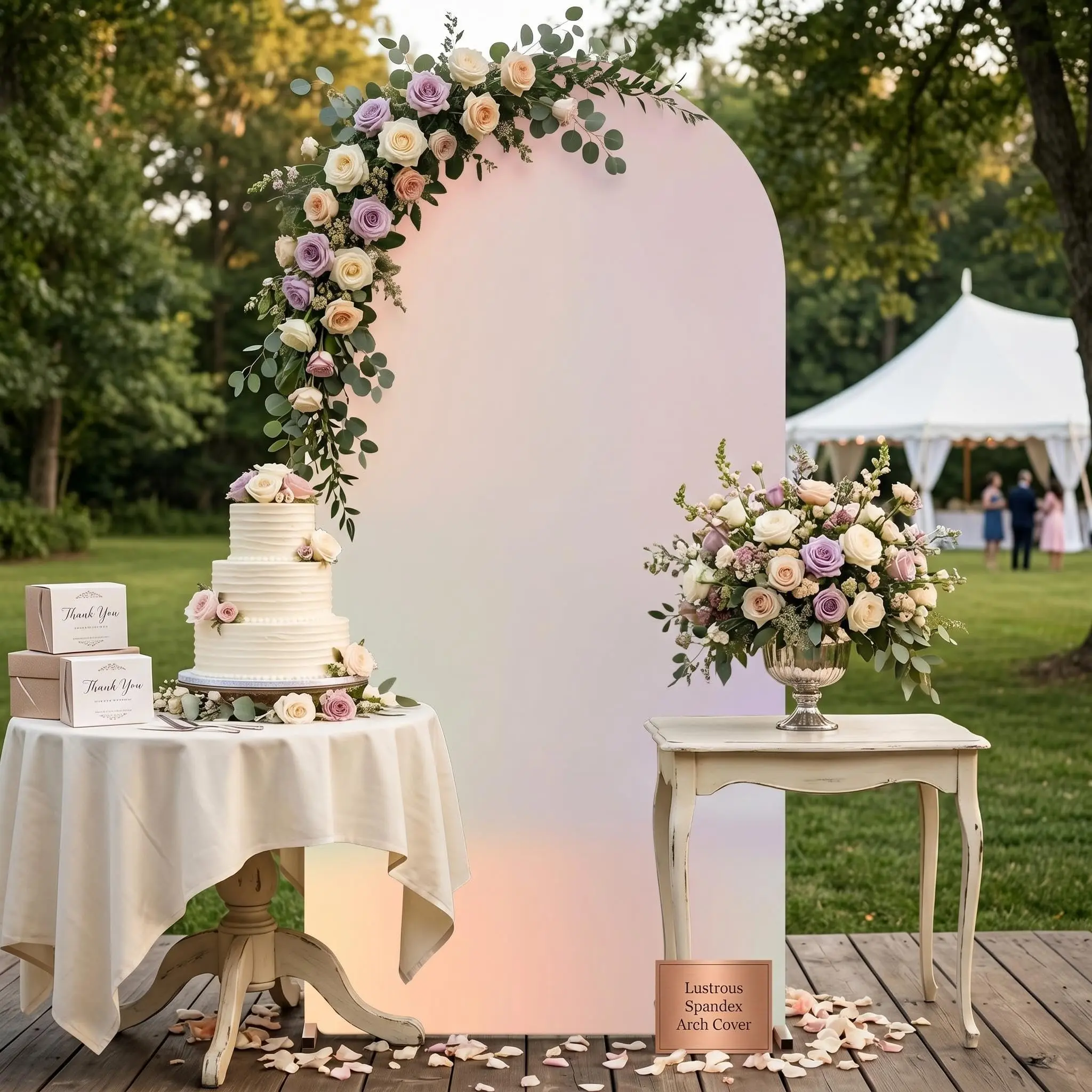 GARVEE 6FT Wedding Arch Backdrop Cover Stretchy Spandex Wall Fitted Glitter Round Top Chiara Covering for Balloon Birthday Party Bridal Baby Shower Ceremony Banquet Photography Decoration