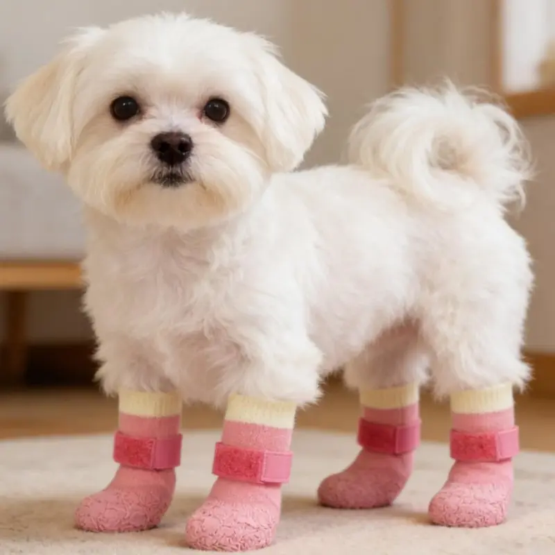 4 Pairs Waterproof Dog Boots, Silicone Anti-Slip Durable Pet Shoes, Puppy Shoes for Outdoor Activities, Protects Paw Tips