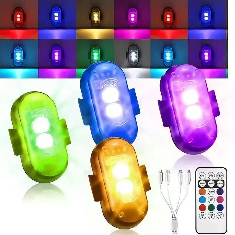 6pcs LED Strobe Car Lights - Anti-Collision Decorative Lights with Adhesive Strips, Brightness Adjust Function, Visibility Boost for Cars, Motorcycles, Cars Accessories, Adjustable