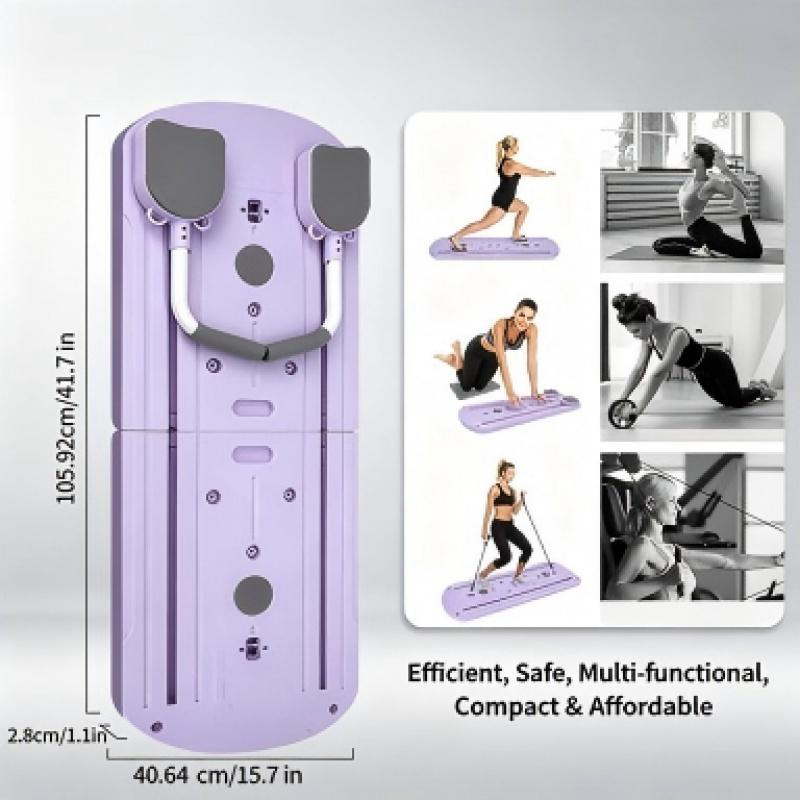 Portable Folding Fitness Board with Resistance Bands, Quiet Slide Track Training Board for Home, Yoga & Daily Exercise Portable Foldable Electric Scooter neon black scooter