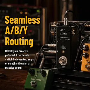 Iset Ab Box Line Selector, Mini Guitar Effects Pedal, Direct Circuit Switcher, Compact Design, Ideal for Musicians, Easy to Use
