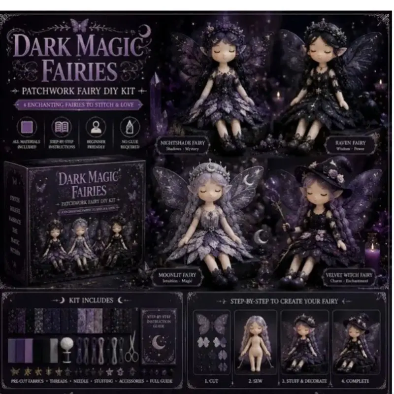Fairy Patchwork DIY Collection, Handmade Craft Kit, Perfect Gift for Crafting Enthusiasts, Creative Sewing Project Set