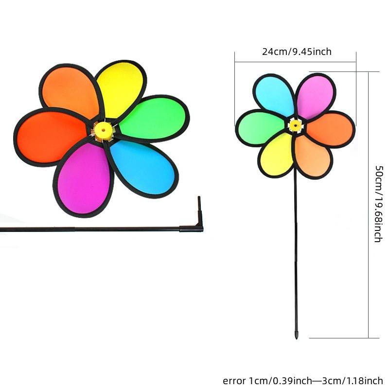 Outdoor Camping Flower Windmill, Dynamic Colorful Windmill, Outdoor Windmill Accessories for Courtyard Kindergarten Decoration