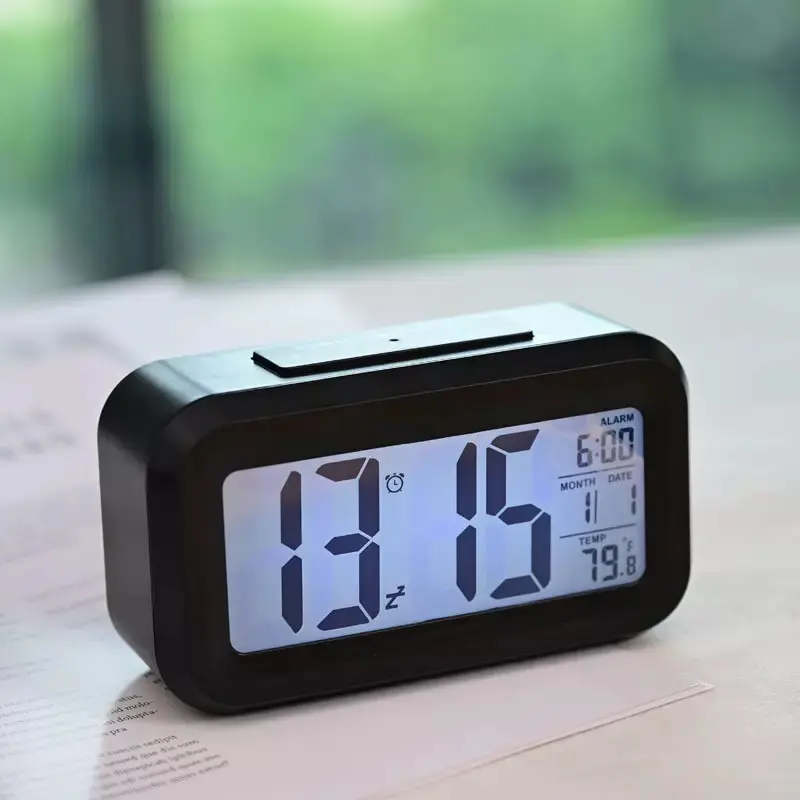 Smart Temperature Display Digital Alarm Clock, Backlight LCD Alarm Clock, Decorative Electronic Clock, Modern Home Accessories