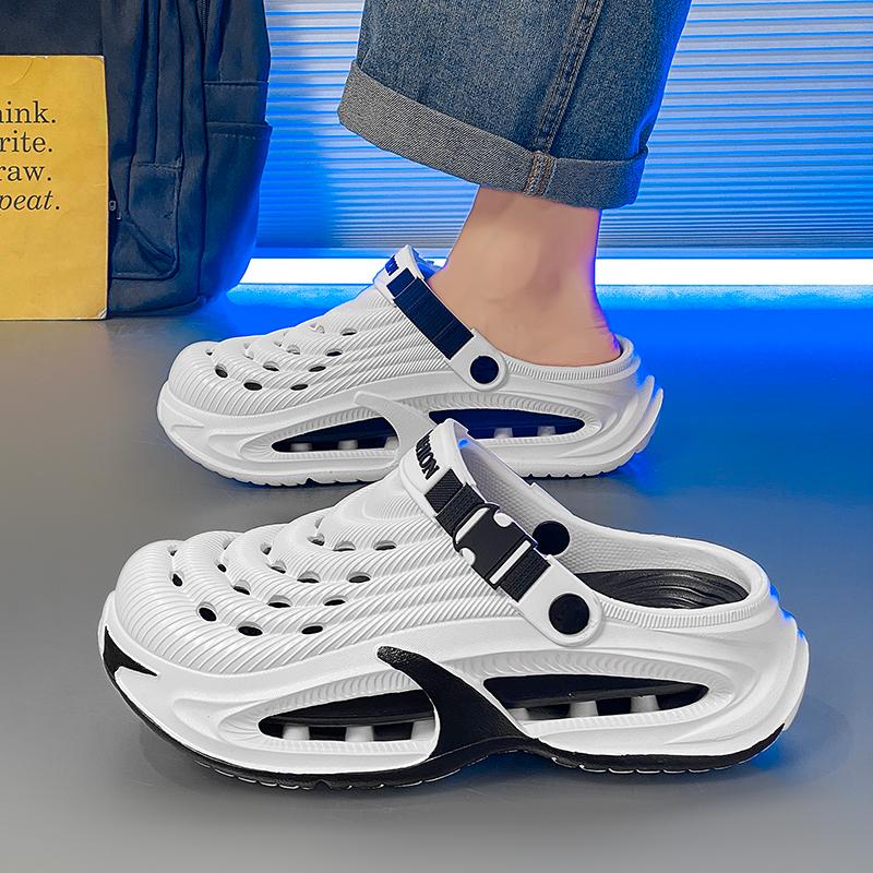 Mens Summer Outdoor Clogs Quick Drying Non Slip Thick Sole Beach Sandals Soft Comfortable Durable Odor Resistant Slippers for Men