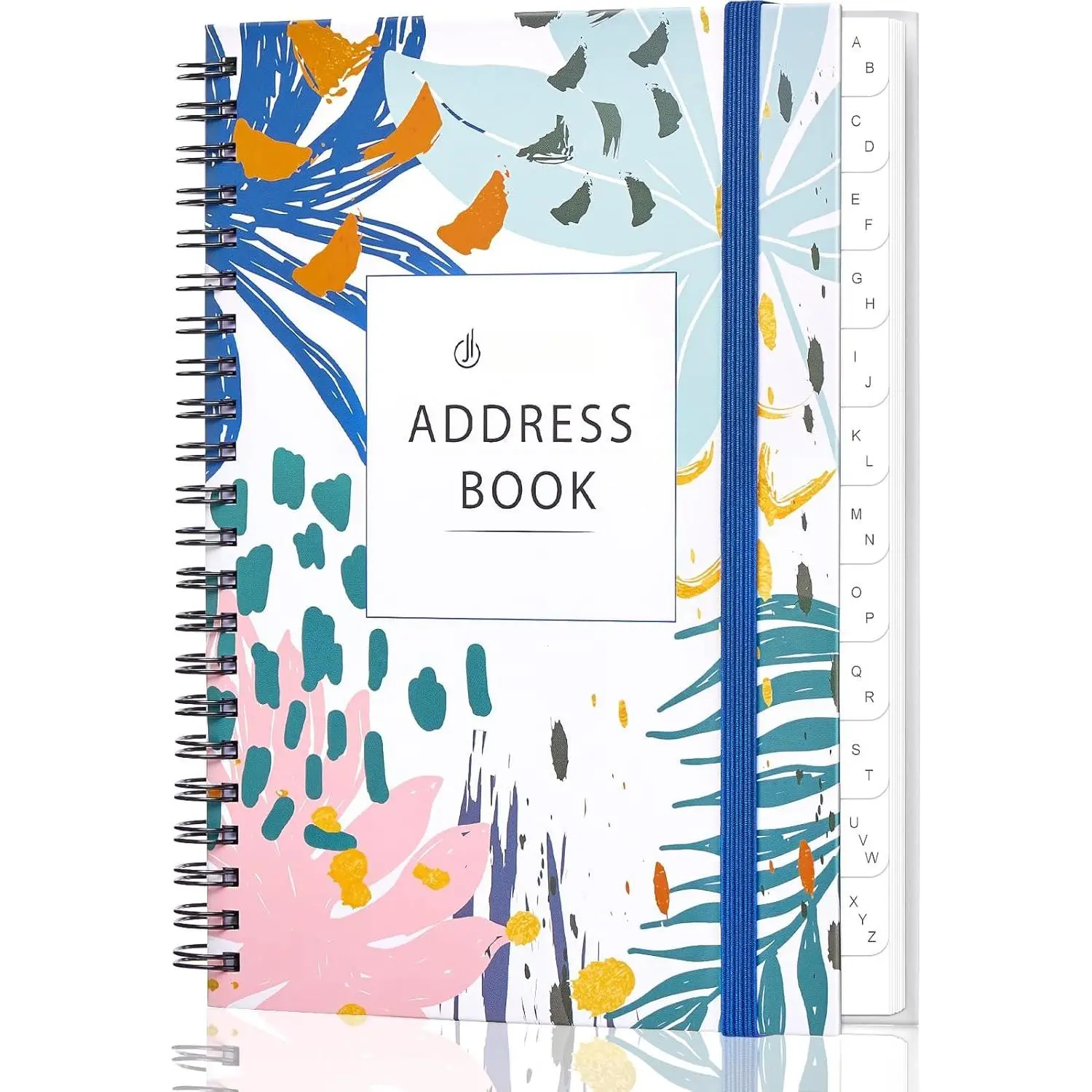 Address and Password Book with Alphabetical Tabs 5.2" x7.7" | Hardcover Spiral Bound Organizer for Contacts,Internet Website Logins,Telephone book Notebook Journal for  Office