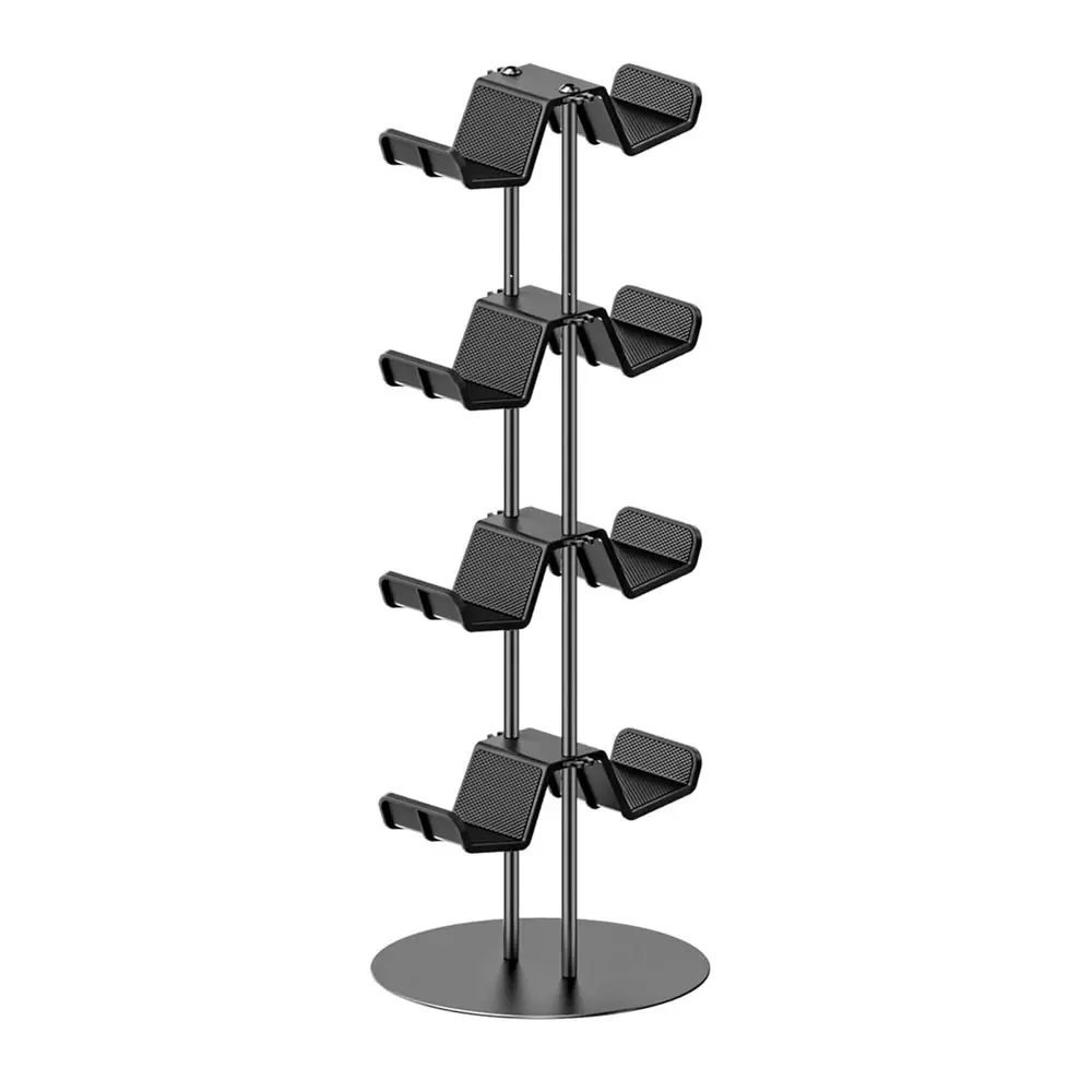 Controller Stand 4 Tiers with Cable Organizer for Desk, Universal Headphone Stand Compatible with Xbox PS5 PS4 Console Nintendo Switch, Headset Holder & Desk Mounts for 8 Packs Controller