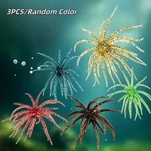 3-Pack Floating Sea Urchin Soft Bait, TPE Durable Lure for Bass Fishing, Precision & Drop Shot Rig, Freshwater & Saltwater