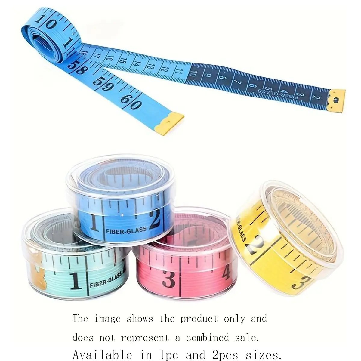 60-Inch Boxed Colorful Soft Tape Measure, Durable Sewing Ruler, Multiple Colors, Home Use for Measurements, Random Color Shipping
