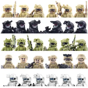 2026 hot item Military Army Building Blocks Ghost Modern City Special Forces Dolls Special Police Weapons and Equipment Boys Assembled