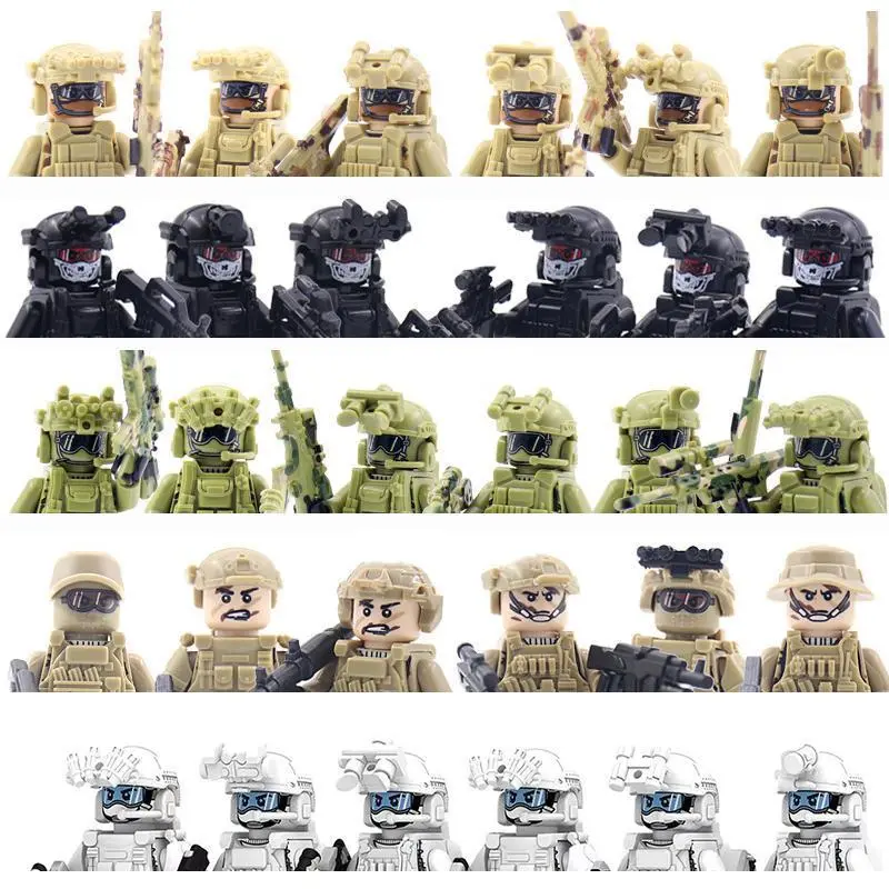 2026 Military Army Building Blocks Set - Ghost Modern City Special Forces Dolls, Special Police Weapons & Equipment, All Seasons Harmless ABS Assembles Particles Block Toys for Boys